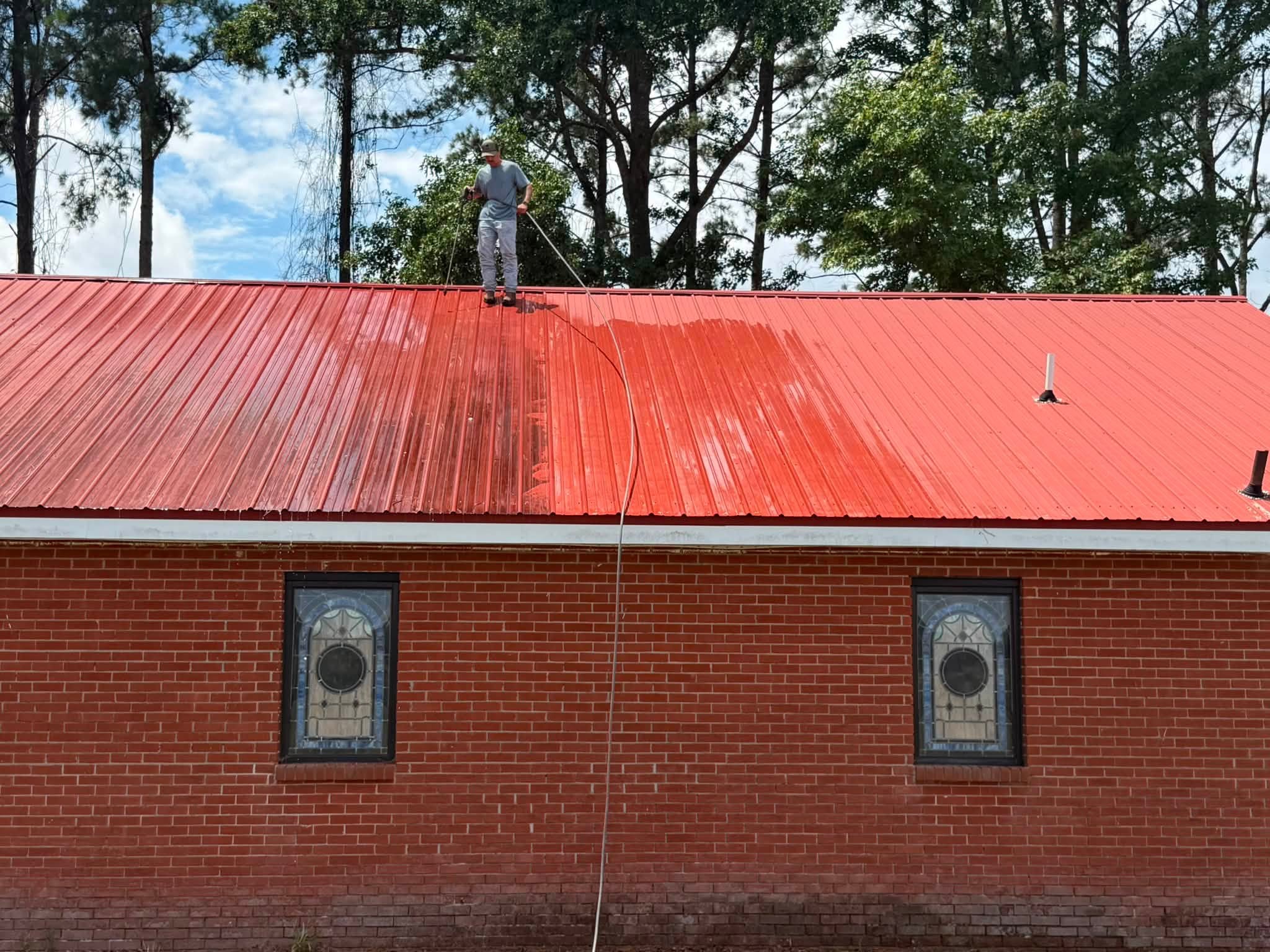 Roof soft washing project